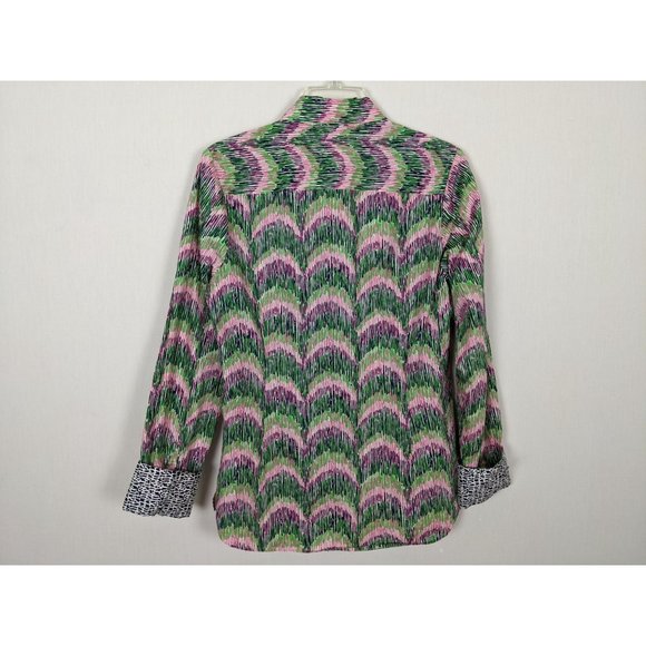 Lilly Pulitzer long sleeve button down cotton blouse sz 10 - Picture 2 of 9